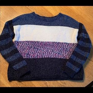 NWOT stripped colorblock chenille sweater